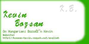 kevin bozsan business card